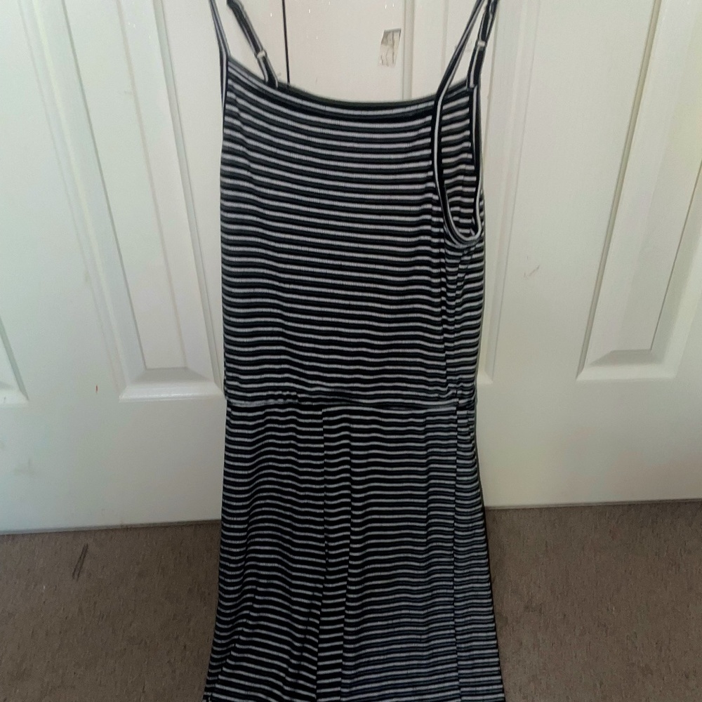 Black and White Striped Jumpsuit